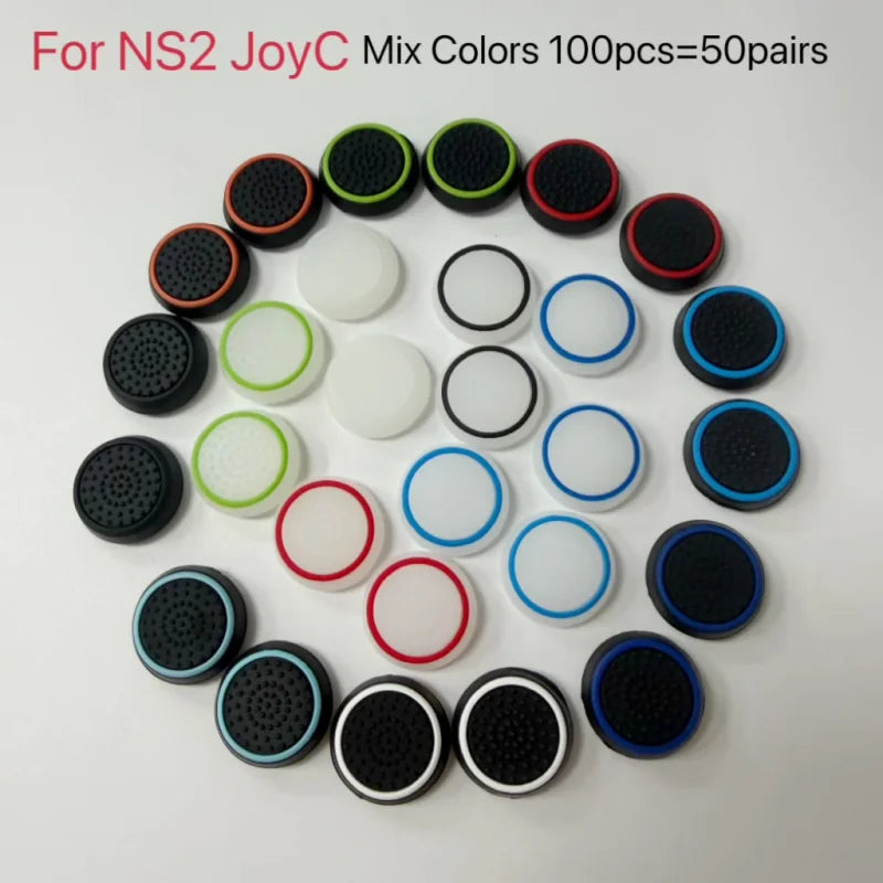 100pcs/lot Mix Colors Thumb Stick Grip Caps Cover Random Ship for NS2 Controller Silicone Luminous Joystick Grips for Switch 2 Game console repair parts
