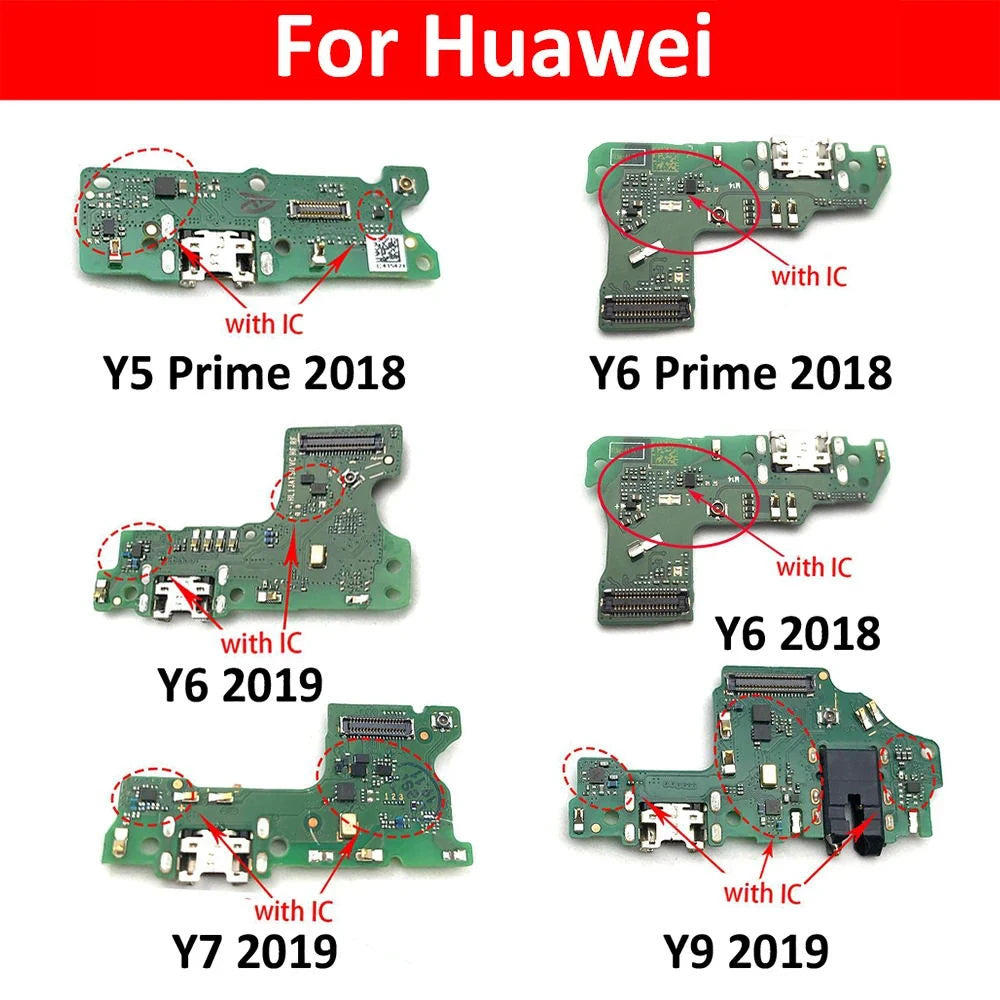 Dock Connector USB Charger Charging Port Board Flex Cable For Huawei Y5 Y6 Y7 Y9 Prime 2017 2018 2019 Y6s Y6P Y7P Y8s Y8P Y9s Huawei phone repair parts
