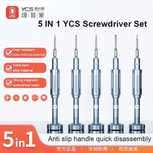 YCS 2D Precise Screwdriver Set With Magnetic Alloy Superhard Bits For Mobile Phone Repair Quick Disassembly Removal Tool Set Professional Repair Tools