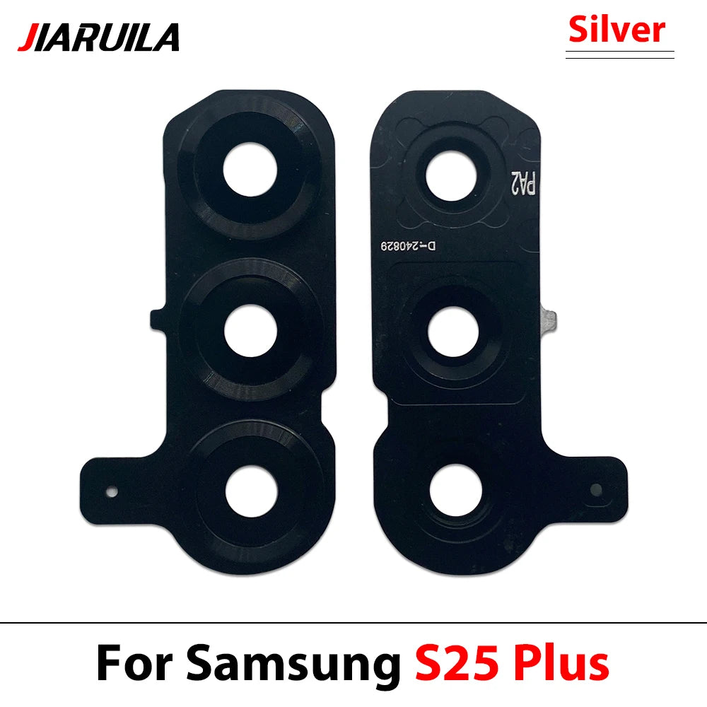 New Rear Camera Glass Lens Cover With Frame Holder with Sticker For Samsung S25 Plus S25 Ultra Replacement Parts Samsung phone repair parts