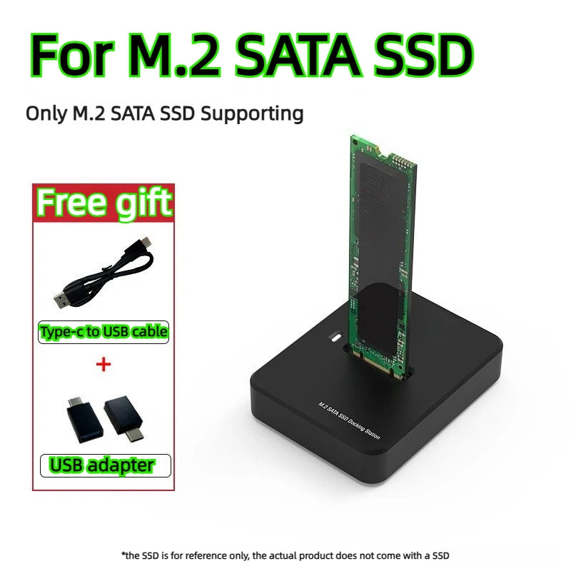 Dual-protocol External NVME/SATA notebook Laptop SDD reader USB3.2 TypeC 10Gbps Reading Writing Speed SSD Case Docking Station