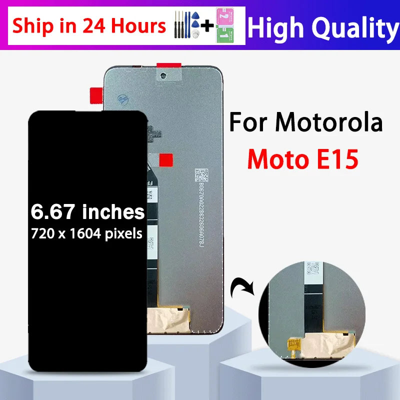 6.67“”tested For Motorola Moto E15 LCD Display Touch Screen Sensor Digiziter Assembly Replacement Parts For Moto E15 LCD Screen Motorola phone repair parts