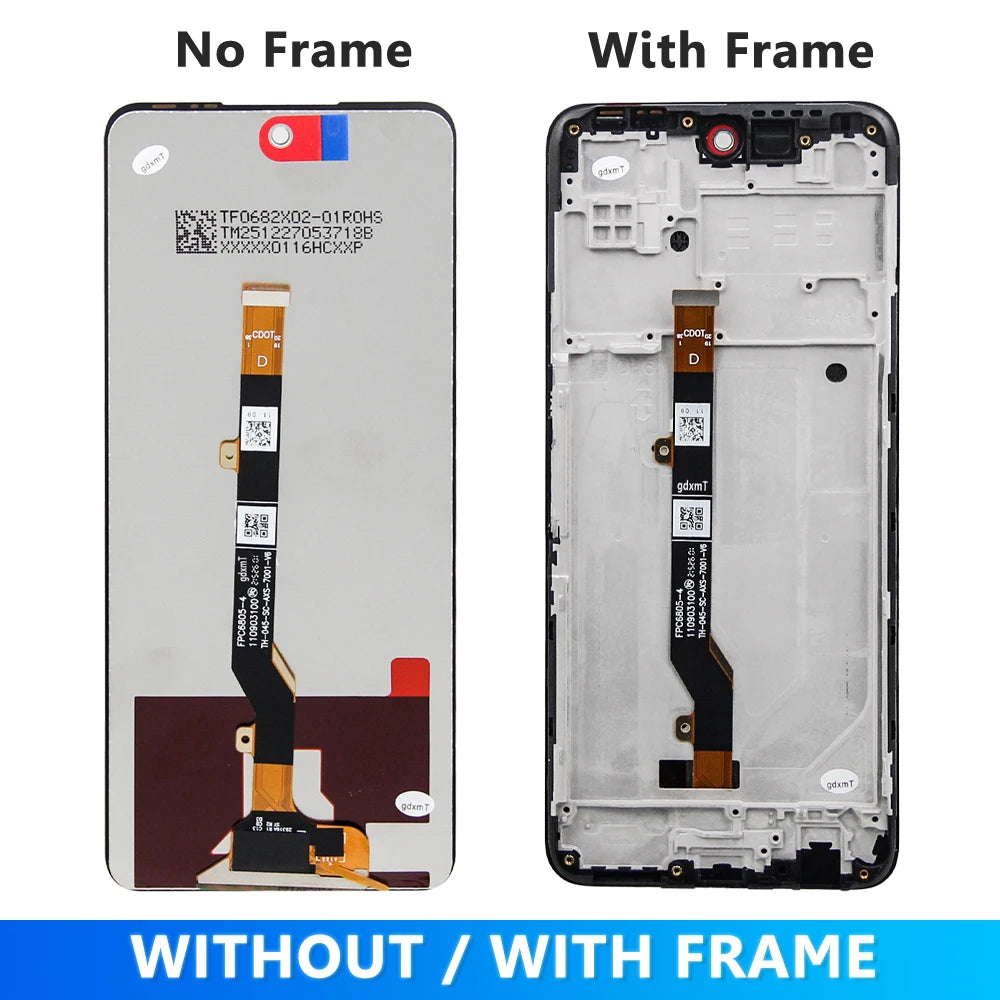 6.8'' For Tecno Camon 18 CH6n LCD Display Touch Screen Digitizer For Tecno Camon 18 CH6 LCD Assembly Replacement Parts 100% Test Tecno phone repair parts