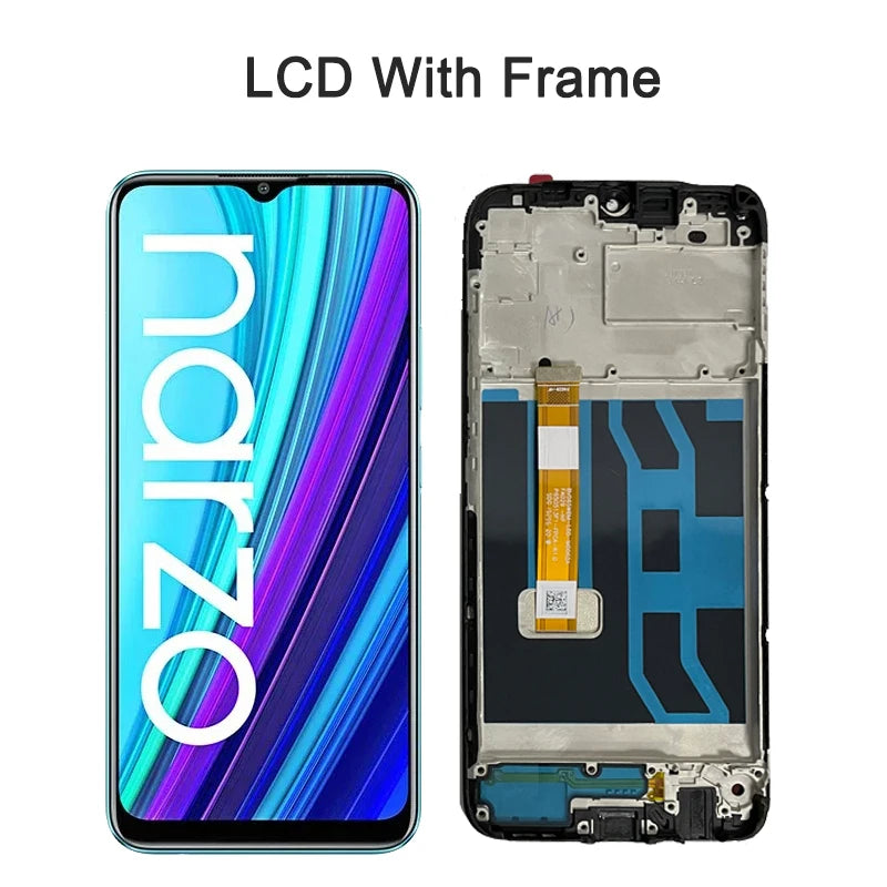 RMX3171 Premium Lcd For Realme Narzo 30A Display Touch Screen Digitizer Panel Assembly Narzo30A Lcd Screen With Frame Oppo phone repair parts Realme phone repair parts