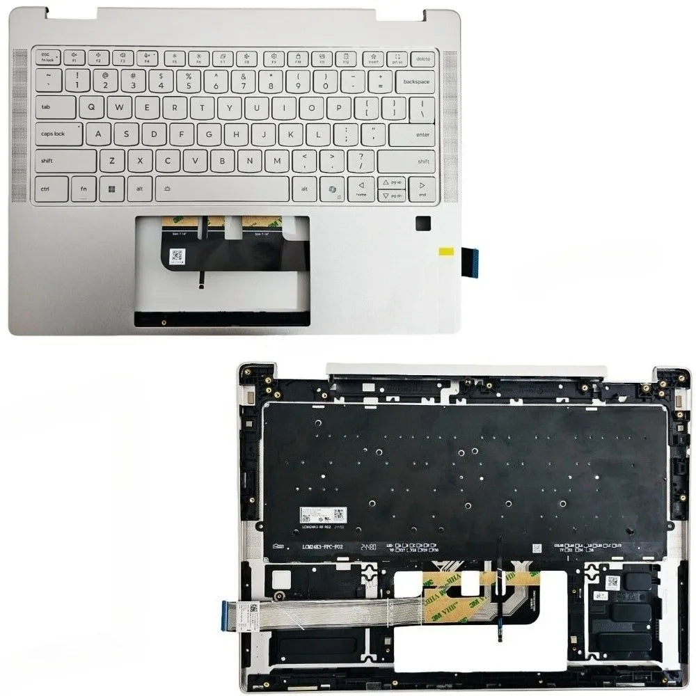 Top case Palmrest keyboard for Lenovo YOGA 7 2-in-1 14ILL10 14AKP10 2025 NB7266 5CB1R83531 Upper Case US Seashell FingerPrint