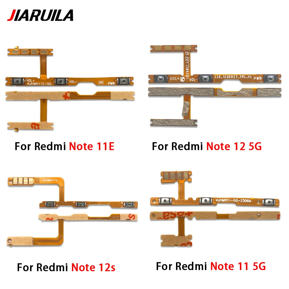 Power On Off Volume Side Button Key Flex Cable For Xiaomi Redmi Note 10 10s 11 11s 11T 11E 12 12s 13 Pro Plus 4G 5G　  Xiaomi  Xiao mi phone repair parts