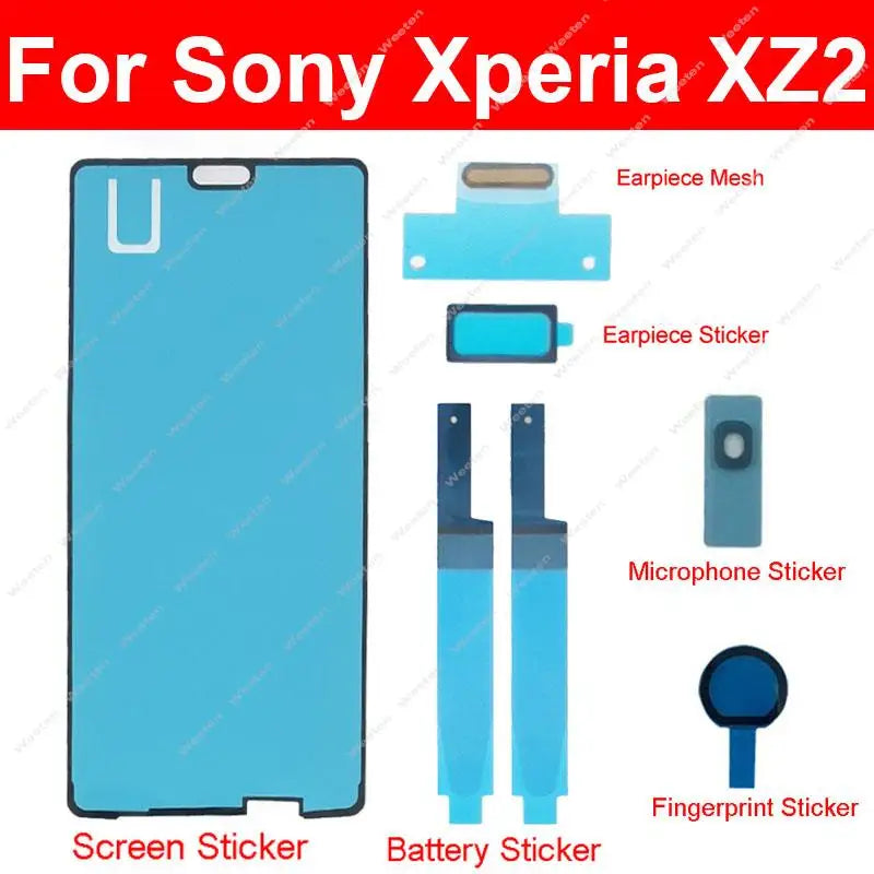 Full Set Adhesive For SONY Xperia XZ2 H8216 H8266 H8296 Front LCD Battery Sticker Mic Earpiece Fingerprint Adhesive Tape Glue Sony phone repair parts