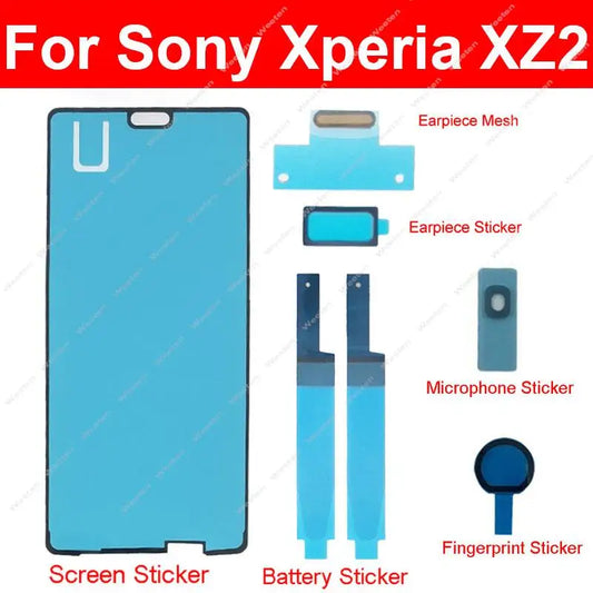 Full Set Adhesive For SONY Xperia XZ2 H8216 H8266 H8296 Front LCD Battery Sticker Mic Earpiece Fingerprint Adhesive Tape Glue Sony phone repair parts
