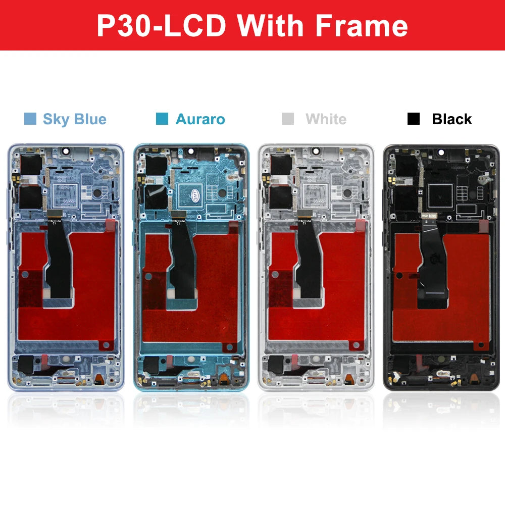 TFT For Huawei P30 LCD Display ELE-L29 ELE-L09 ELE-L04 Screen Touch Digitizer Assembly Replacement Parts With Frame LCD Display HUAWEI phone repair parts