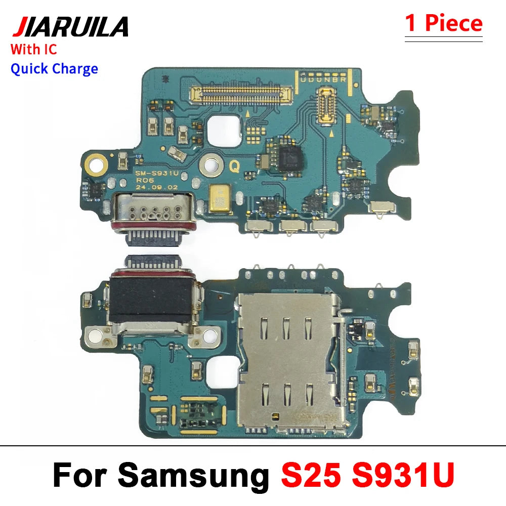 New USB Charger Dock Connector Charging Port Microphone Flex Cable For Samsung S21 S22 S23 S24 S25 Plus Ultra S21 Fe 5G S921U Samsung phone repair parts