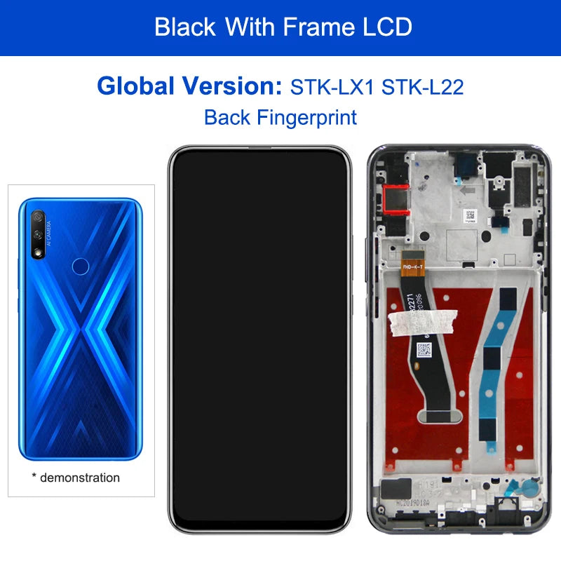 6.59" Screen Assembly for Honor 9X STK-LX1 Lcd Display Digital Touch Screen with Frame for Honor 9X (China) HLK-AL00 HLK-TL00 Honor phone repair parts