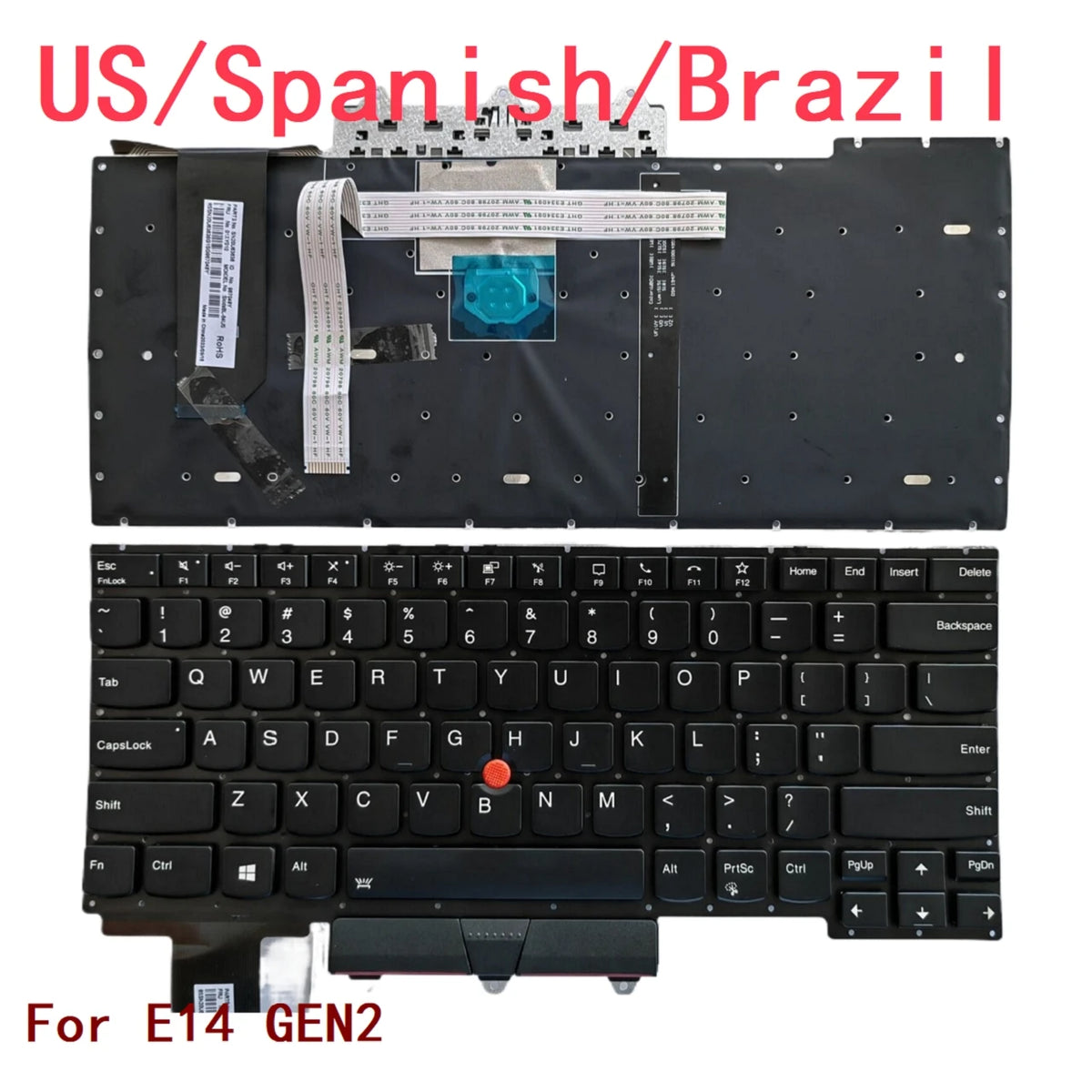 New US Spanish Laptop Backlit Keyboard For Lenovo Thinkpad E14 GEN2 Notebook PC Replacement Lenovo laptop repair parts