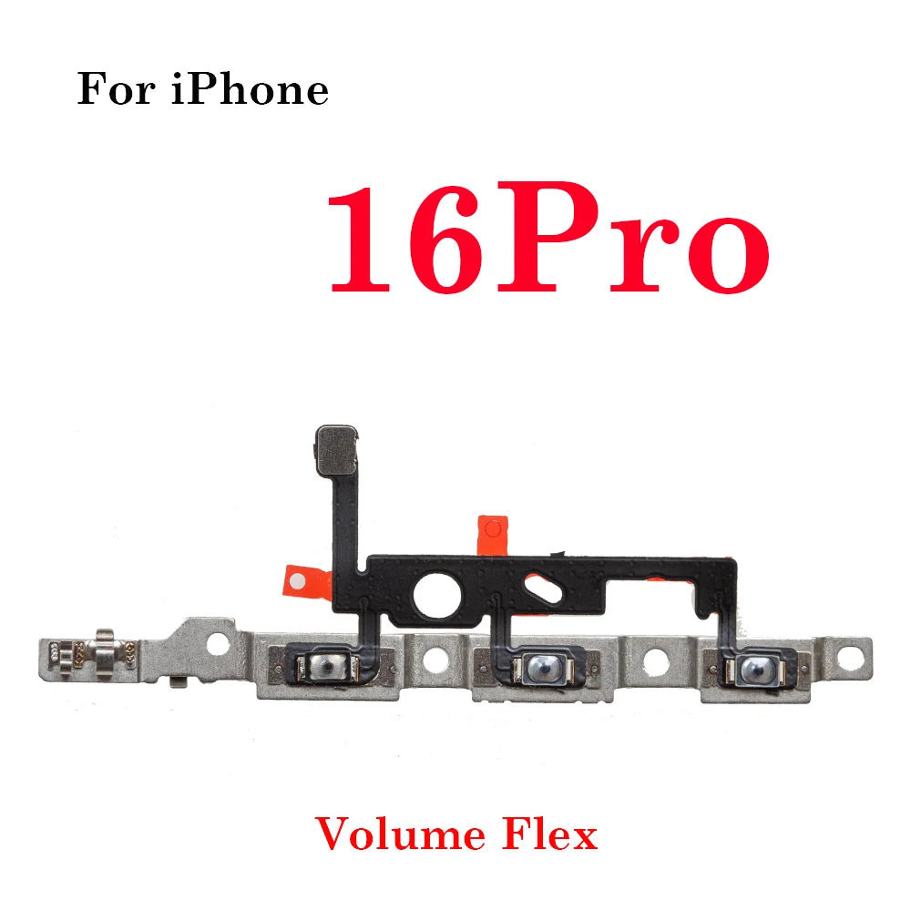 1Pcs Power Flex Cable for iPhone 15 16  Pro Max Plus  Volume Flex Ribbon Tape Side Button  Parts iPhone phone repair parts