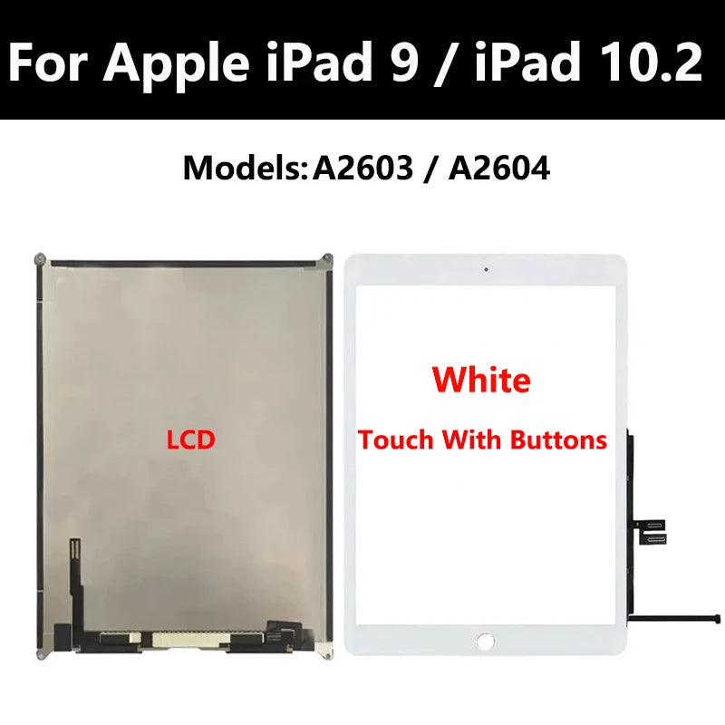 10.2"For Apple iPad 9 / iPad 10.2 (2021) Touch Screen Digitizer Glass Panel & LCD Display A2603 / A2604 Tablet Screen  iPad repair parts