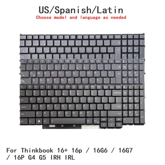 New US Spanish Latin Language  Backlit Keyboard For Lenovo Thinkbook 16+ 16p / 16G6 / 16G7 / 16P G4 G5 IRH IRL Lenovo laptop repair parts