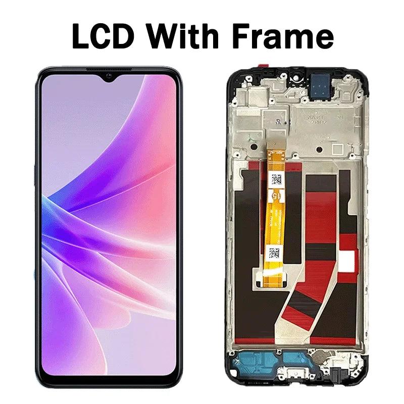 6.56"High Quality For Oppo A77 4G LCD Display Touch Screen Panel Digitizer For OPPO A77 4G CPH2385 Display With Frame Oppo phone repair parts Realme phone repair parts