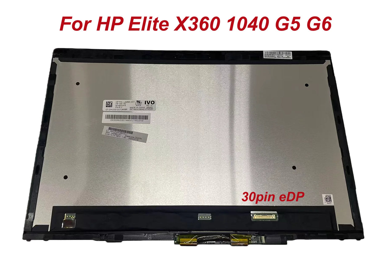 14 Inch LCD Touch Screen For HP EliteBook X360 1040 G5 G6 Replacement Assembly With Frame L42962-001 L42311-001 L42695-ND1 FHD HP laptop repair parts