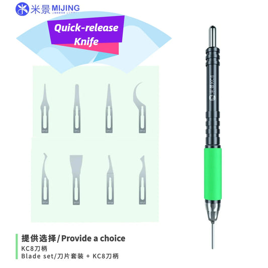 Mijing KC8 Multi-function Quick-release Knife for Mobile Phone Repair Black Glue Cutting Motherboard Glue Removal Prying Tool Professional Repair Tools