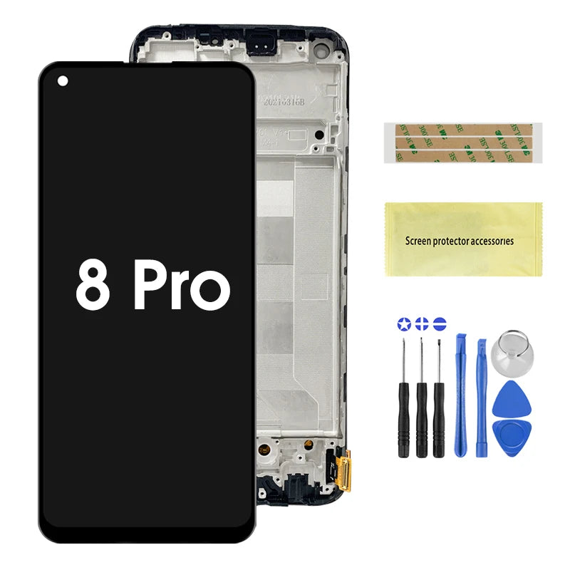6.4" AMOLED For OPPO Realme 8 Pro LCD Display Touch Screen Digitizer RMX3081 For Realme8 Pro LCD Screen With Frame Replacement OPPO phone repair parts