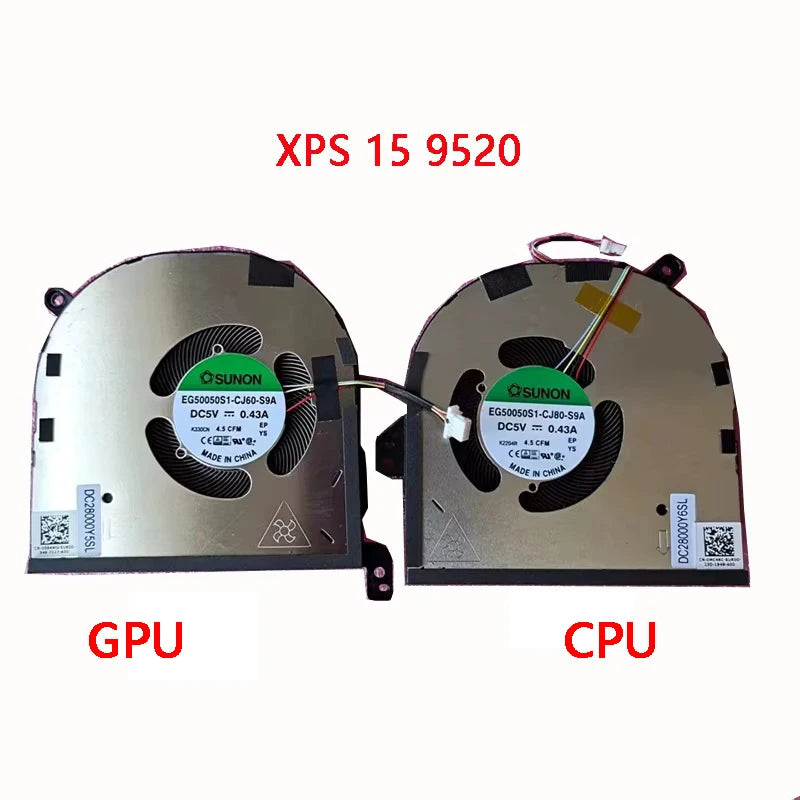 New Original LAPTOP CPU GPU Cooling Fan for DELL XPS 15 9500 9510 9520 Precision 5550 5560 5570 Dell laptop repair parts