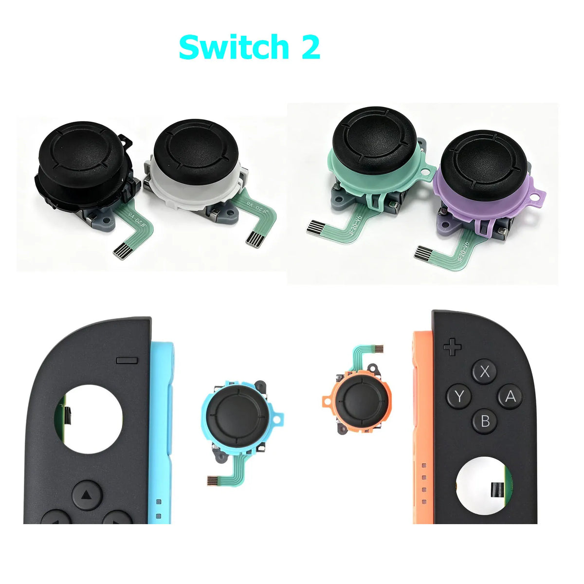20PCS for Switch 2 Joystick Left Right Joycon 2 Controller Analog Sensor Thumb Stick Button No Drifting 3D Rocker  Game console repair parts