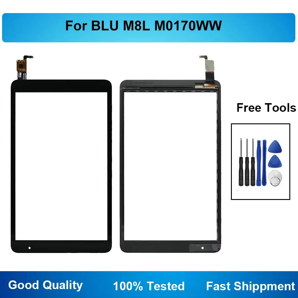 For BLU M8L 2021 4G M0170WW M0172WW M0174WW M0176UU Front Outer Glass Panel Touch Screen Replacement Tablet repair parts