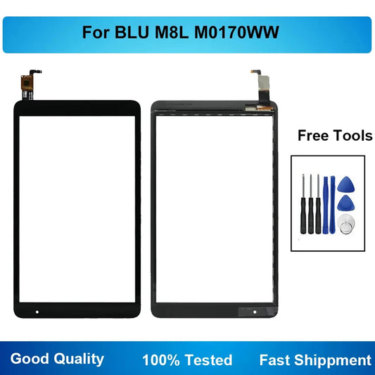 For BLU M8L 2021 4G M0170WW M0172WW M0174WW M0176UU Front Outer Glass Panel Touch Screen Replacement Tablet repair parts