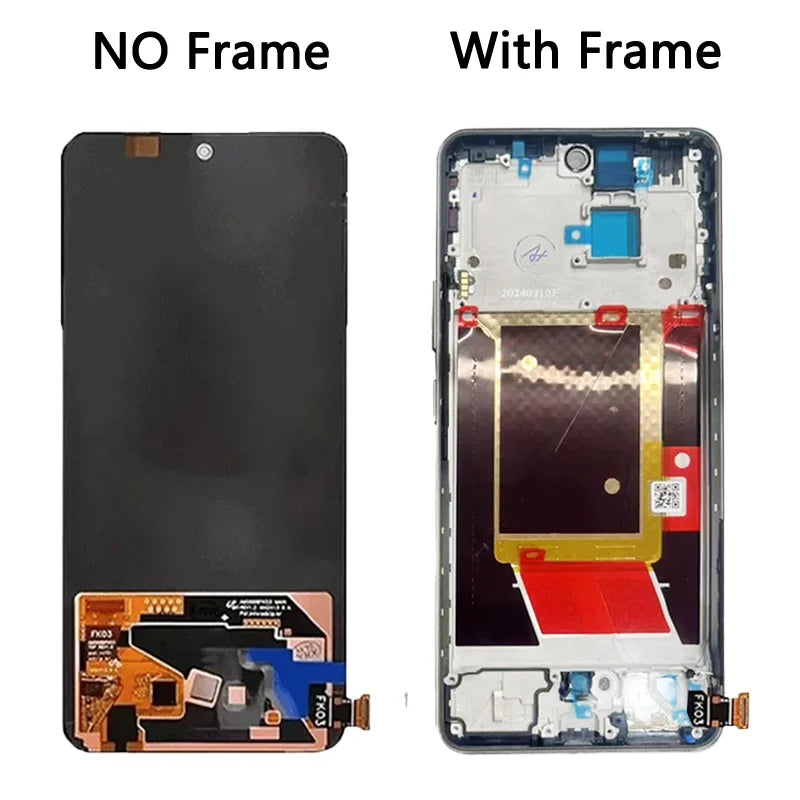 6.67"Super AMOLED For Realme 13+ LCD RMX5002 Display Touch Screen Digitizer For Realme 13 Plus RMX5000 LCD Frame  Oppo phone repair parts
