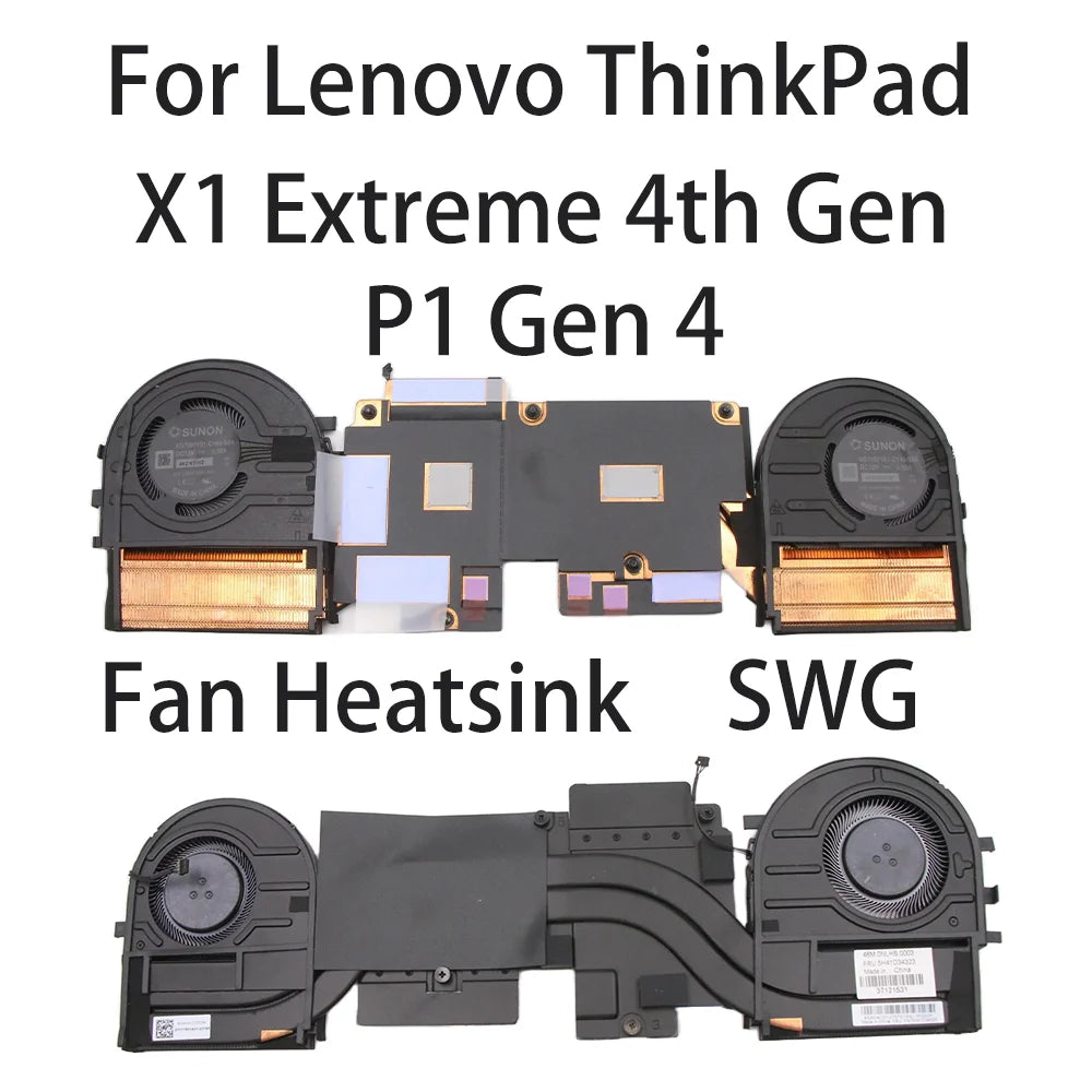 Original For Lenovo ThinkPad P1 Gen 4 X1 Extreme 4th Gen Fan Heatsink CPU Cooler Cooling Fan HE430 5H41D34323 5H41D34324 SWG Lenovo laptop repair parts