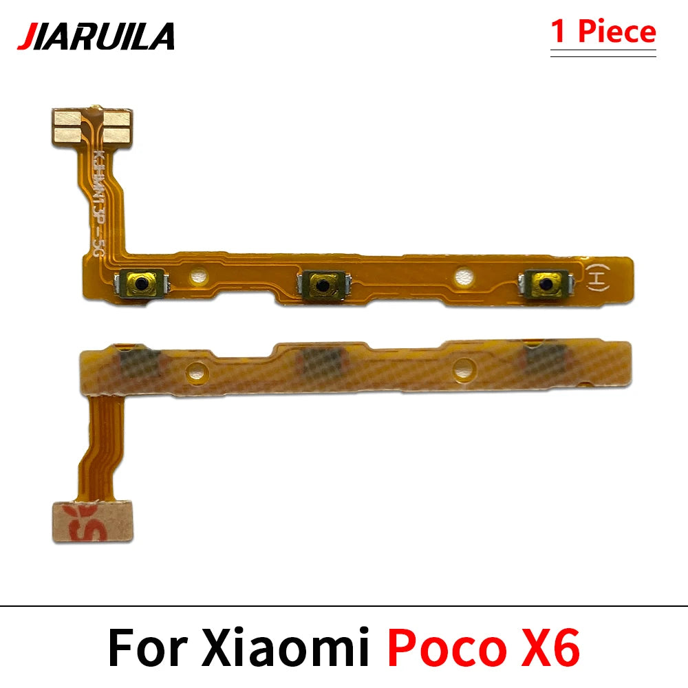 10Pcs, Power On Off Volume Side Button Key Flex Cable For Xiaomi Poco F4 F5 M3 M4 X3 X4 X5 X6 Pro 4G 5G GT Xiaomi  Xiao mi phone repair parts