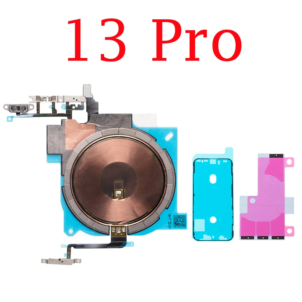 1set Wireless Charging Chip NFC Coil with Volume for IPhone 12 13 14 Mini Pro Max Plus Charger Panel Sticker Flex Cable iPhone phone repair parts