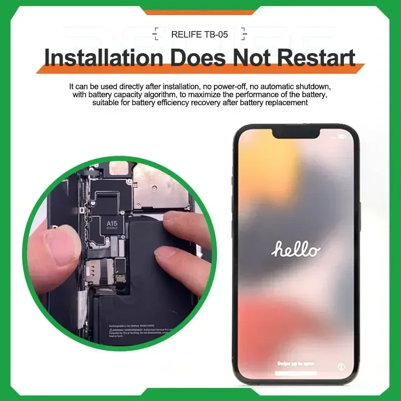 RELIFE TB-05 Battery Cable Repair Instrument Setup-free and Boot-free Adapt To Various Models for iPhone IP8G-15PM tools set kit Professional Repair Tools
