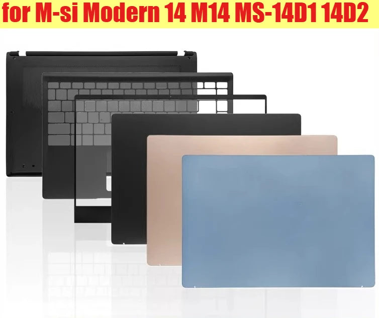 Cover case for MSI Modern 14 M14 MS-14D1 14D2  Lcd back housing bezel frame upper palmrest topcase bottom hinge shell MSI laptop repair parts