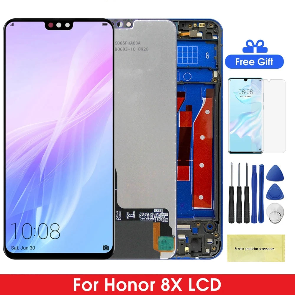 6.5" Display Screen Replacement for Honor 8X JSN-L11 JSN-L21 L22 Lcd Display Digital Touch Screen With Frame for Honor 8X Honor phone repair parts