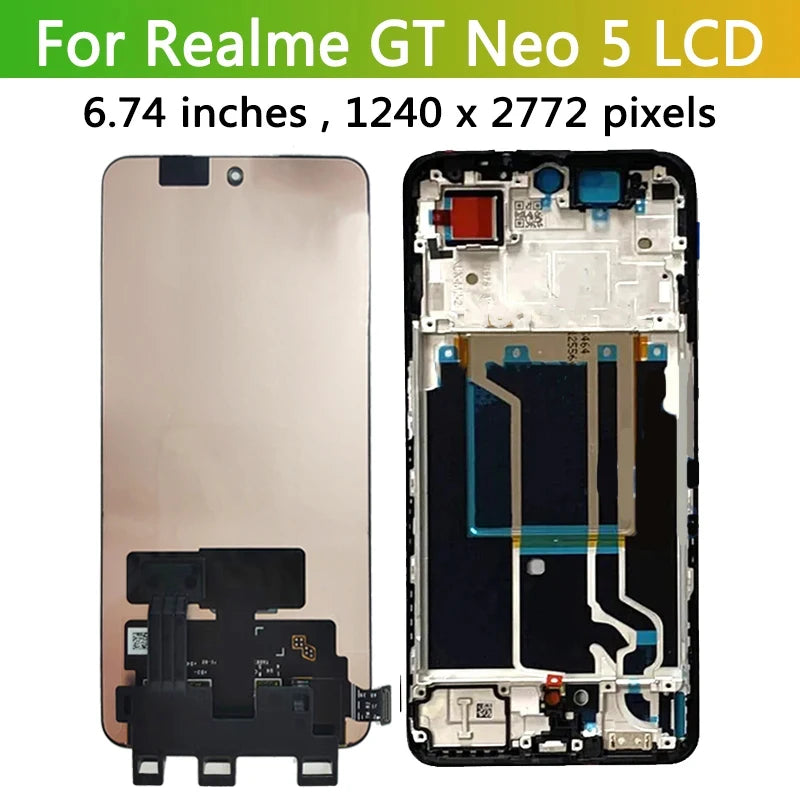 6.74"AMOLED 144hz For Oppo Realme GT Neo 5 RMX3706 LCD Display Touch Screen Digitizer For Realme GT Neo5 SE RMX3700 LCD Oppo phone repair parts Realme phone repair parts