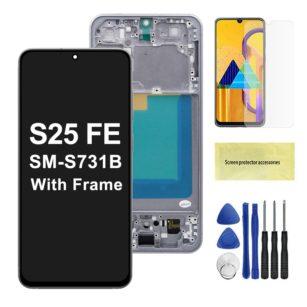 S25 FE Screen For Samsung S25 FE SM-S731B, SM-S731B/DS LCD Display With Touch Screen Digitizer Replacement Part 100% Tested Samsung phone repair parts