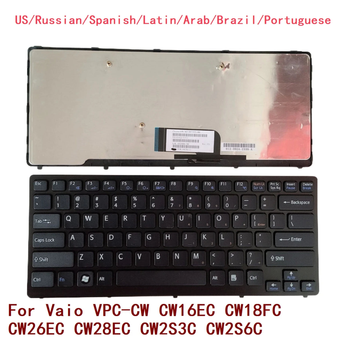 New US Russian Spanish Latin Arab Brazil Portuguese Keyboard For Sony Vaio VPC-CW CW16EC CW18FC CW26EC CW28EC CW2S3C CW2S6C SONY laptop repair parts
