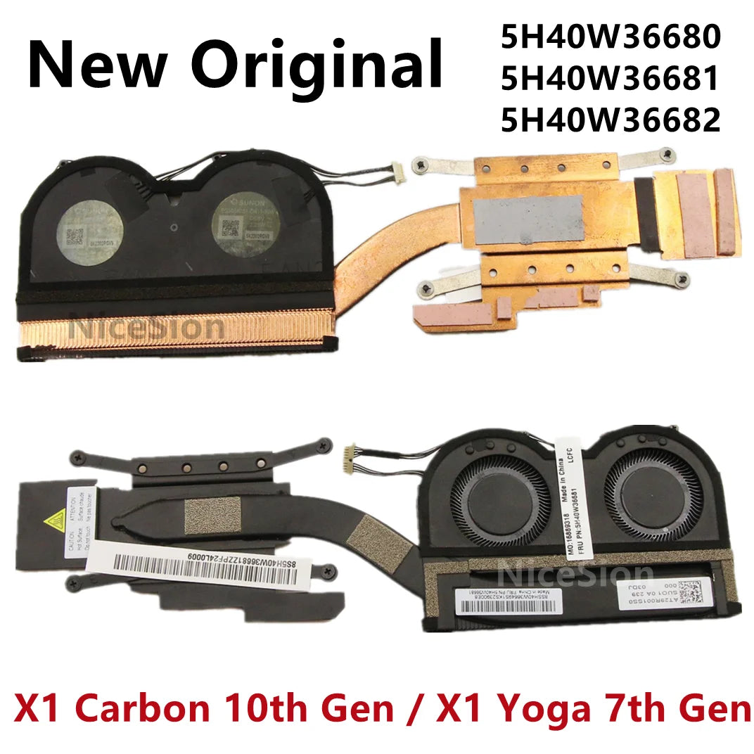 New Original For Laptop Lenovo ThinkPad X1 Carbon 10th X1 Yoga 7th Gen 2022 CPU Cooling Fan Heatsink 5H40W36680 5H40W36681 Lenovo laptop repair parts
