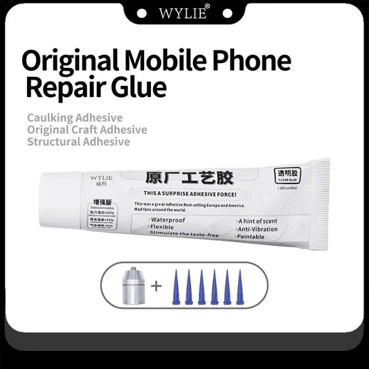WYLIE Original Mobile Phone Liquid Glue For Cellphone LCD Screen Frame Back Cover Glass Repair Fast Curing Waterproof Adhesive Professional Repair Tools