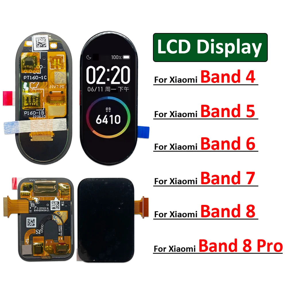 New For Xiaomi Mi Band 4 5 6 7 8 Pro 8Pro LCD Display Touch Screen Digitizer Assembly For Xiaomi Mi Band5 Band6 Band7 Band8  Xiaomi  Xiao mi phone repair parts