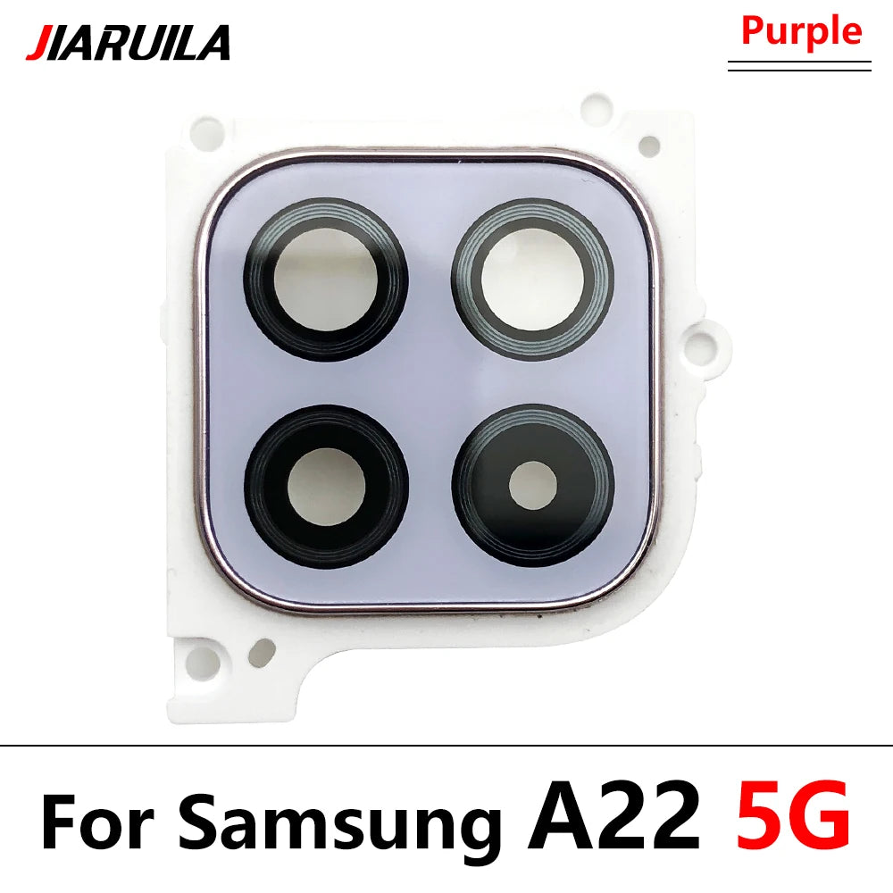 10Pcs/Lot, Housing Back Rear Camera Glass Lens Cover Frame Holder For Samsung A22 4G 5G A225F A226B Samsung phone repair parts