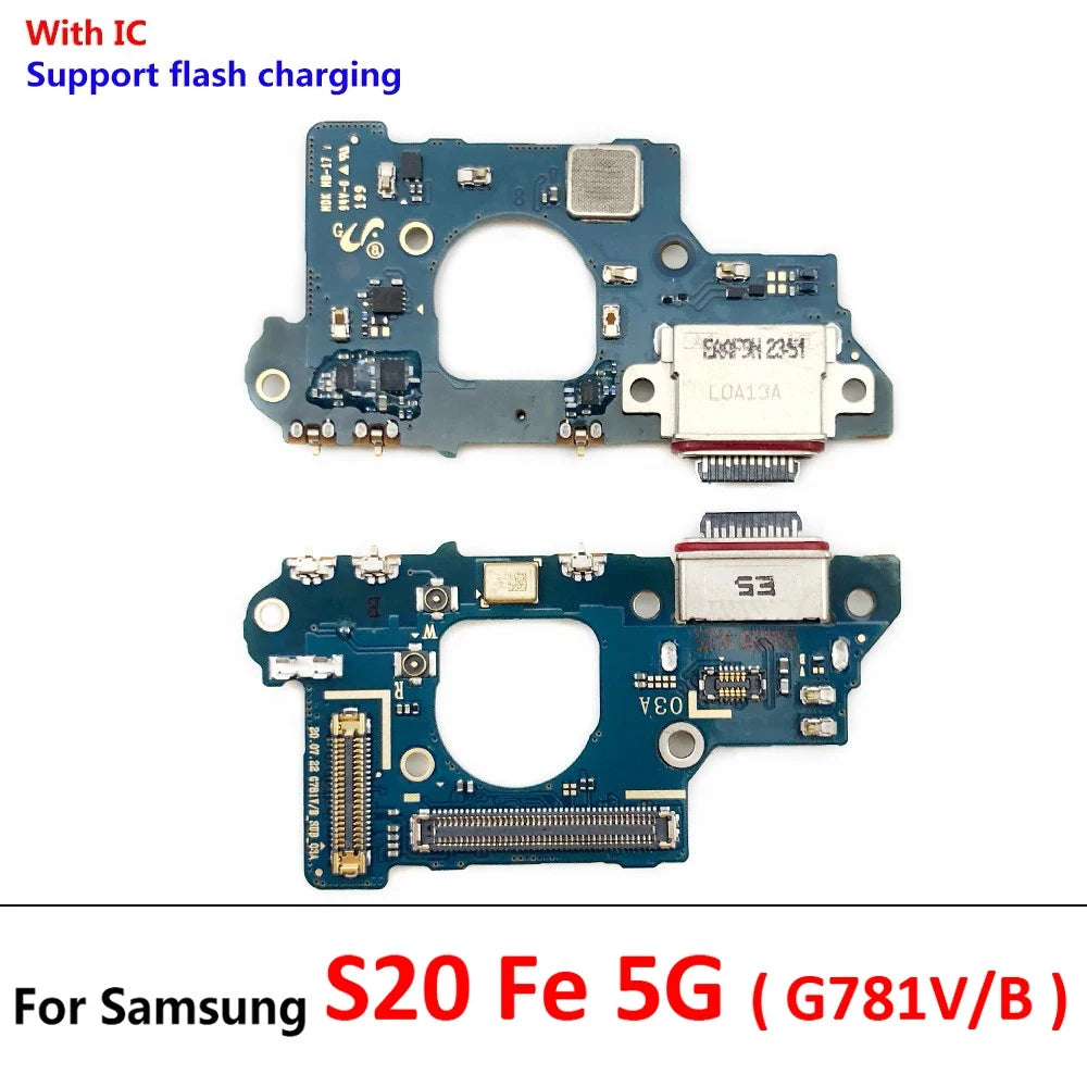 10Pcs, New For Samsung S20 Fe 4G 5G G780 G781 USB Charger Charging Port Dock Connector Microphone Board Flex Cable Samsung phone repair parts