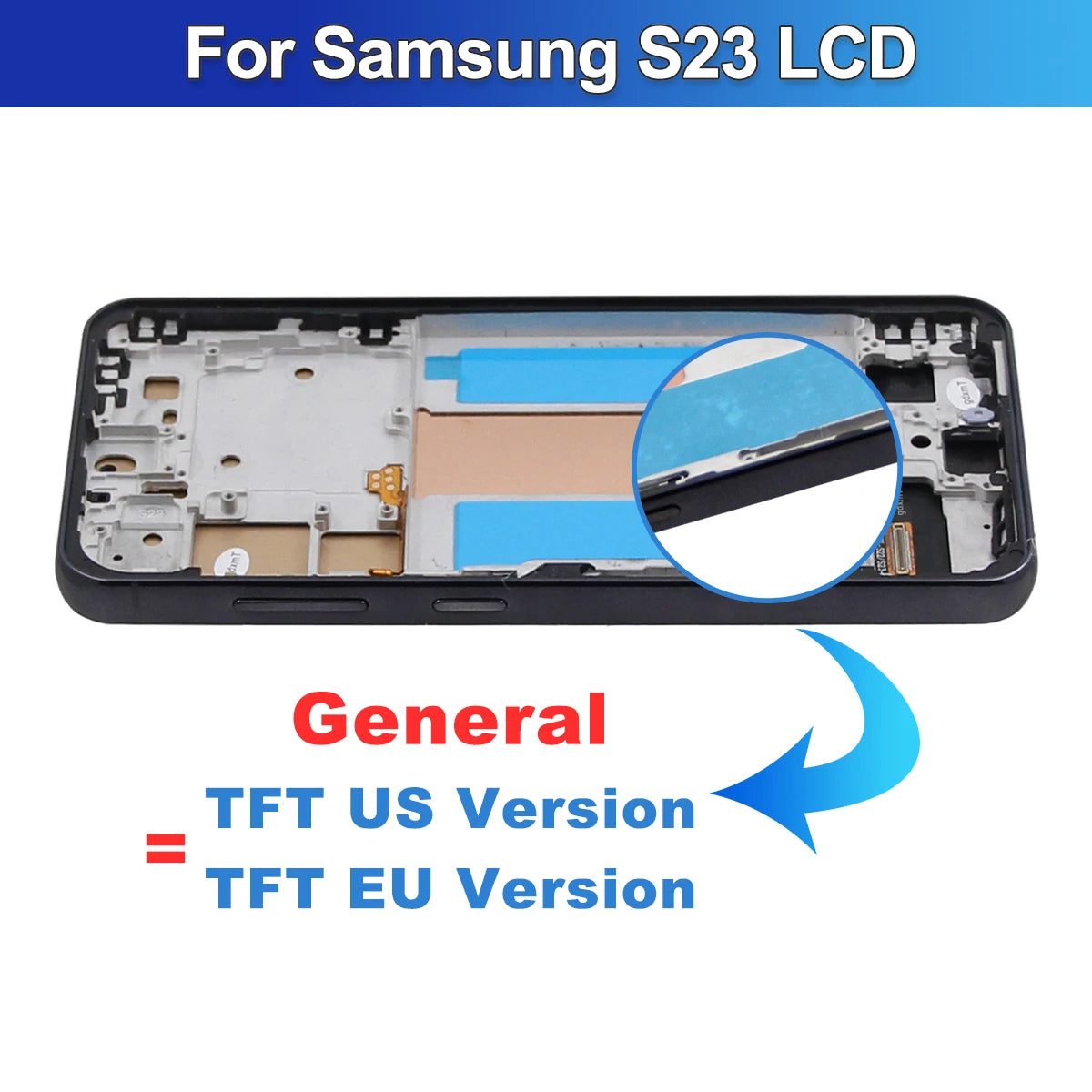 TFT S23 Screen Assembly for Samsung Galaxy S23 S911B S911B/DS Lcd Display Digital Touch Screen with Frame Replacement Samsung phone repair parts