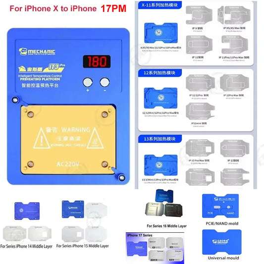 Mechanic IT3 Pro Intelligent Preheating Platform For iPhone X to 17PM Motherboard Layered/IC Chip BGA Stencil/Dot Matrix Repair Professional Repair Tools
