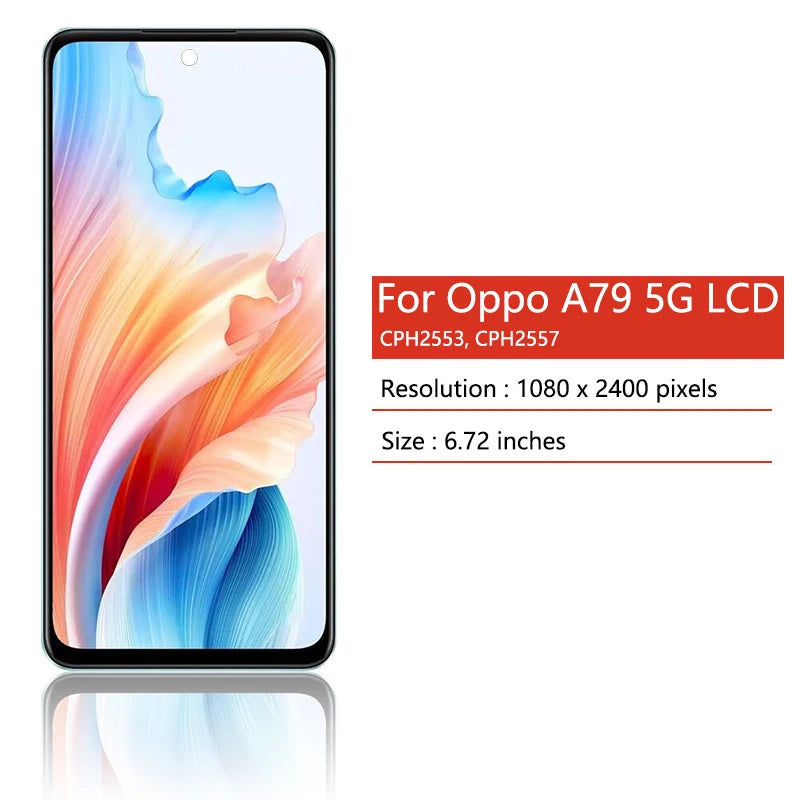 6.72" AAA+ For Oppo A79 5G LCD Display for Oppo A79 LCD Display Touch Screen Digitizer Panel Assembly for Oppo CPH2557 CPH2553 Oppo phone repair parts Realme phone repair parts