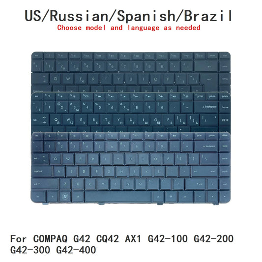 New US Russian Spanish Brazil Language  Keyboard For HP COMPAQ G42 CQ42 AX1 G42-100 G42-200 G42-300 G42-400 HP laptop repair parts