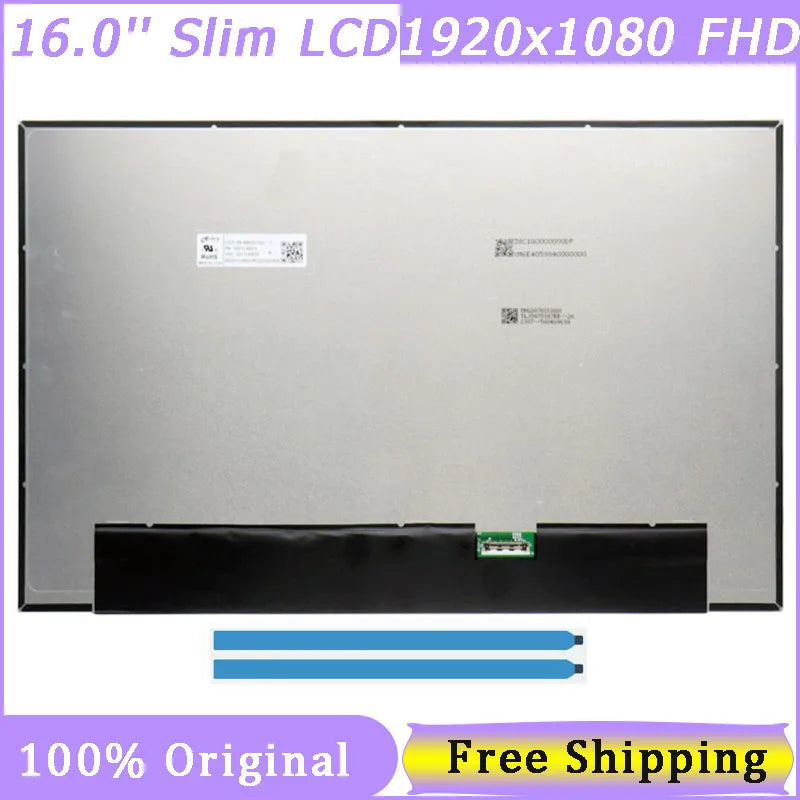 16 Inch Slim 30 Pin Laptop Screen MNG007QS1-3 NV160WUM-N43 N160JCA-EEL B160UAN03.2 1920*1200 FHD EDP IPS Non-Touch Display Panel