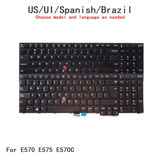New US Russian Spanish Latin Brazil Laptop Keyboard For Lenovo Thinkpad E570 E575 E570C Notebook PC Replacement Lenovo laptop repair parts