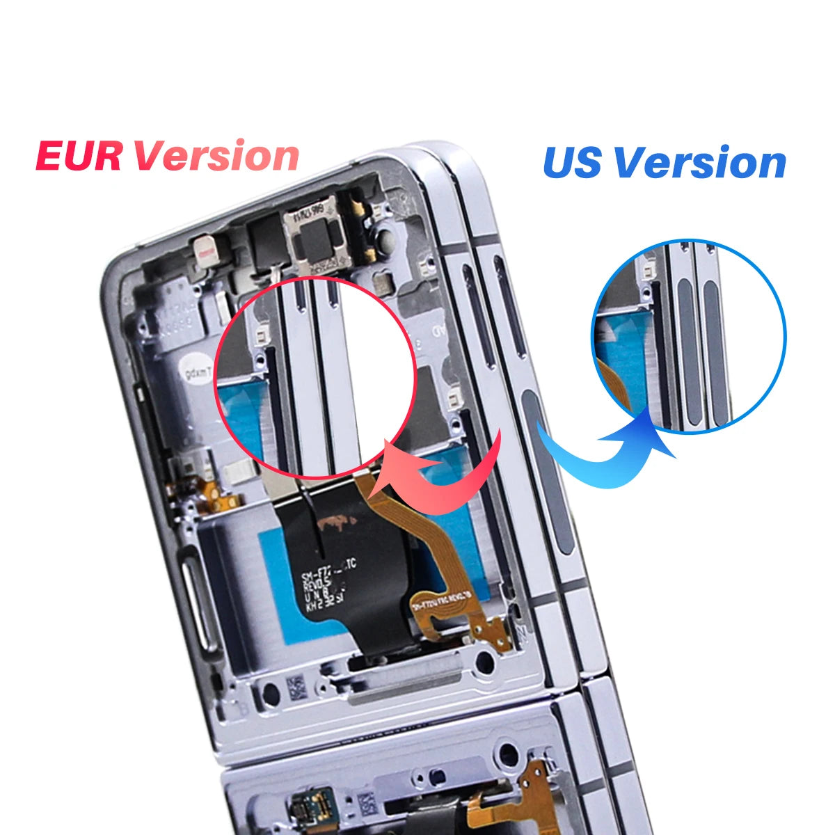 LCD For Samsung Z Flip 4 5G F721 F721B F721W LCD Display With Frame Touch Screen Digitizer Assembly Replacement 100% Tested Samsung phone repair parts