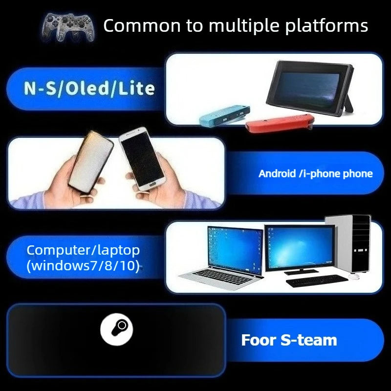 Wireless Bluetooth game controller Console Joypad Joystick for N-intendo S-witch Pro PC mobile phones vibration wake-up Gamepad  Game console accessories